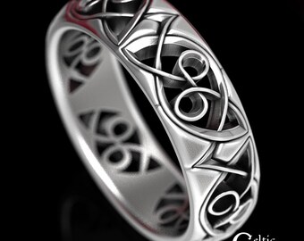 Infinity Wedding Band, Sterling Silver Wedding Ring, Celtic Wedding Band, Silver Eternity Wedding Band, Modern Classic Ring, 1502