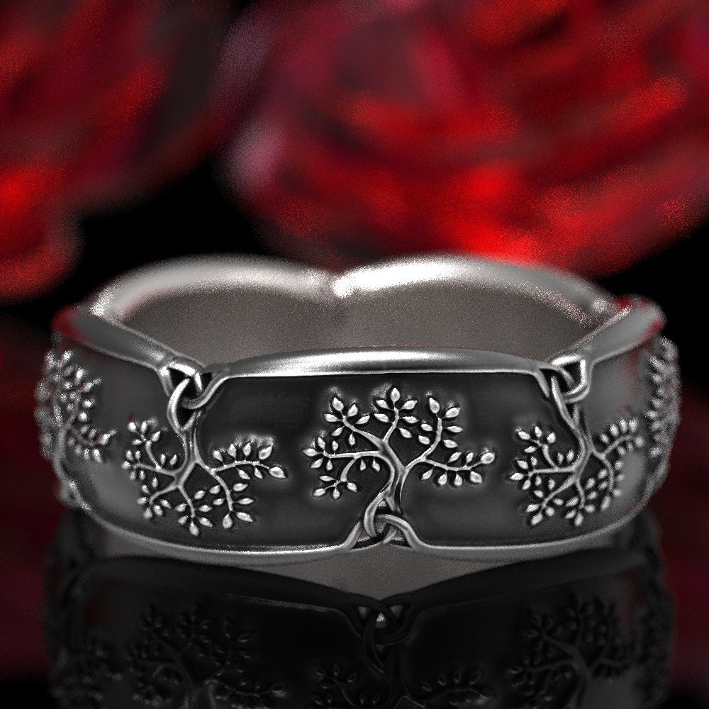 Celtic Tree of Life Ring, Silver Tree of Life, Kabbalah Silver Ring