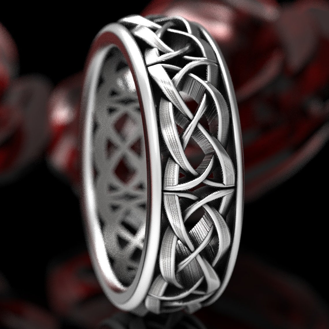 Celtic Dara Knot Ring Woven Celtic Wedding Ring Unbroken