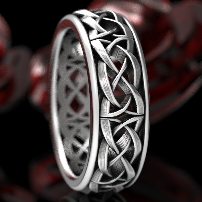 Celtic Dara Knot Ring Woven Celtic Wedding Ring Unbroken Etsy