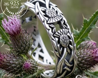 Sterling Woven Thistle Ring, Scottish Thistle Wedding Band, Womens Thistle Ring, Silver Thistle Wedding Ring, Irish Thistle Ring, 1941