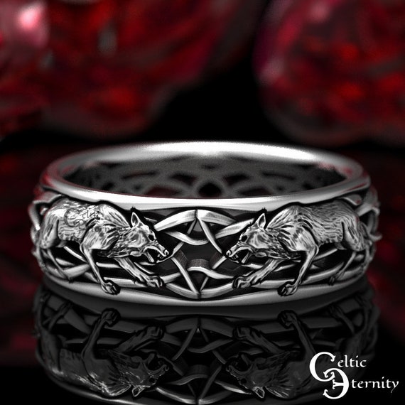 Cutesmile Vintage Silver Ring Nordic Viking Wolf Celtic Werewolf Ring (7)