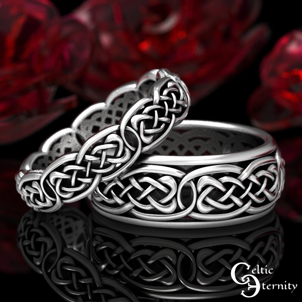 Celtic knot wedding ring set deals