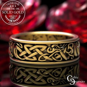 Gold Dragon Wedding Ring, Mens Gold Dragon Ring, Mens Dragon Wedding Band, Celtic Dragon Wedding Ring, Gold Celtic Dragon Ring, 1172