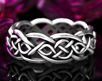 Celtic Ring, Silver Wedding Ring, Celtic Knot Ring, Celtic Wedding Ring, Irish Wedding Ring, Silver Celtic Ring, Infinity Wedding Ring, 1051