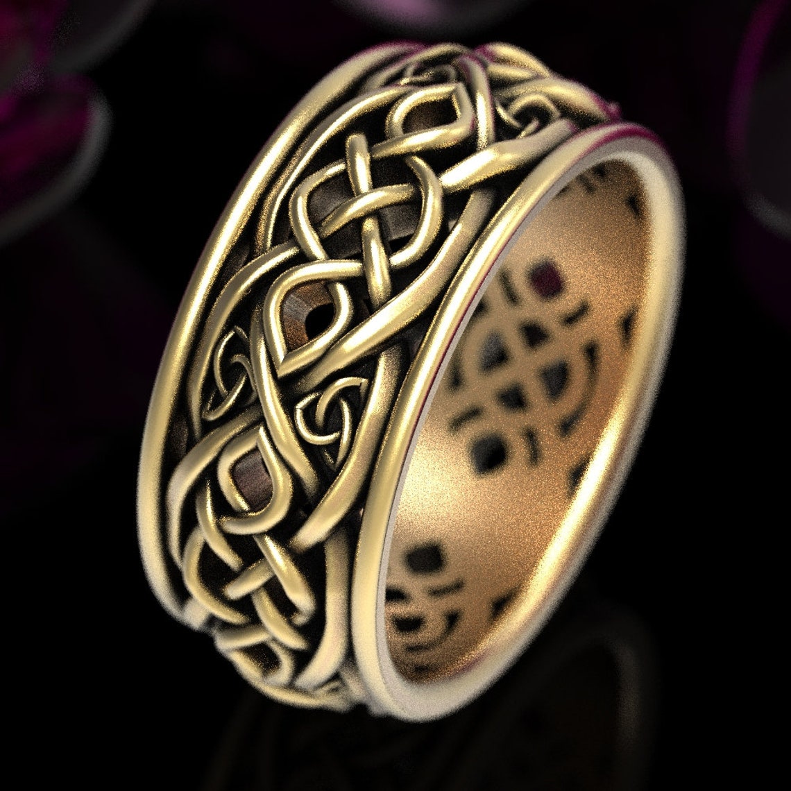 Gold Mens Infinity Ring Mens Gold Wedding Ring Mens Celtic | Etsy