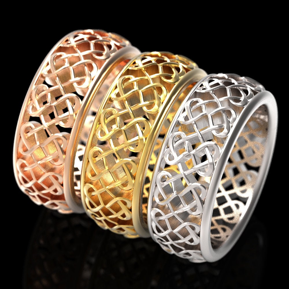 Celtic Wedding Ring Love Knot Ring Celtic Knot Ring Mens