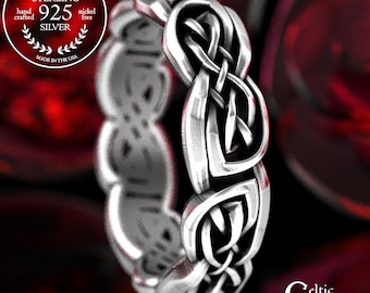 Braided Infinity Knot Celtic Ring, Sterling Silver Woven Wedding Band, Intricate 925 Silver Eternity Ring, Handmade in Your Size, CR1382