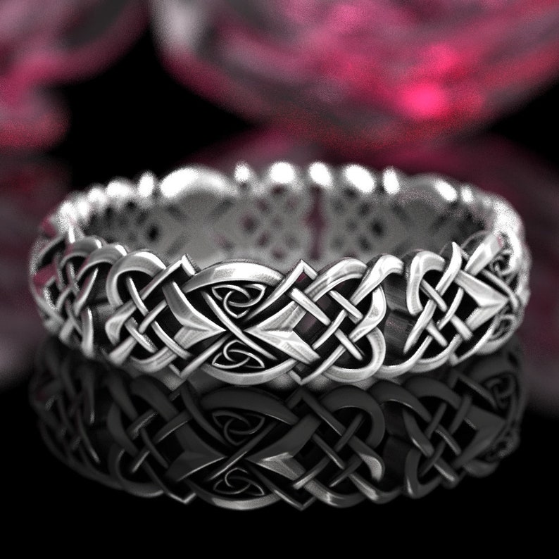 Celtic Knot Heart Ring Set Mens & Womens Celtic Ring Knot Etsy