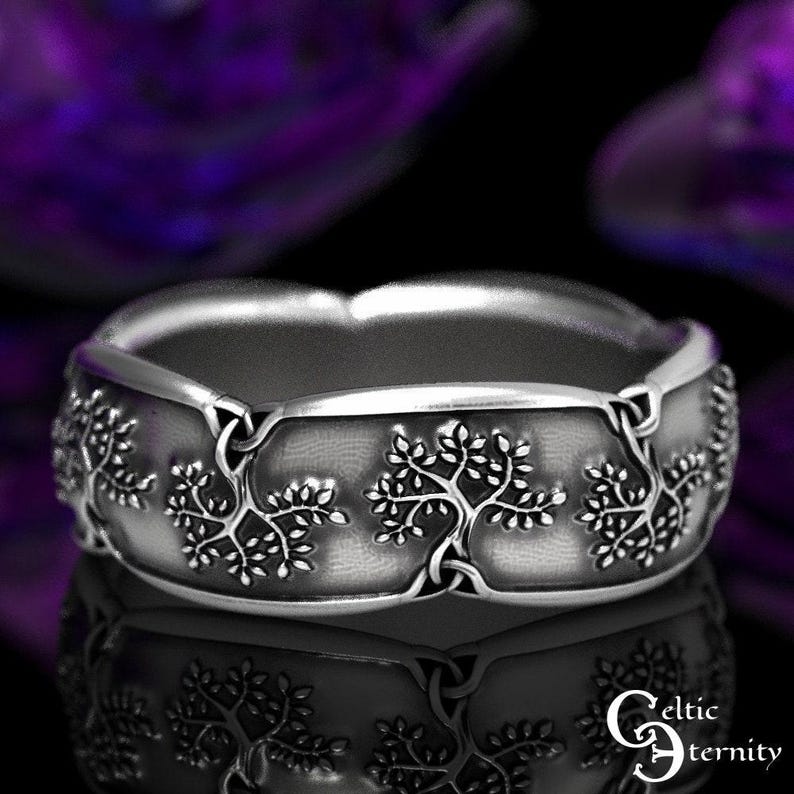 Celtic Tree of Life Ring, Silver Tree of Life, Kabbalah Silver Ring, Tree of Life Wedding Ring, Celtic Tree Ring, Moringa Ring 1363 image 3