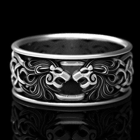 Platinum lion ring sale