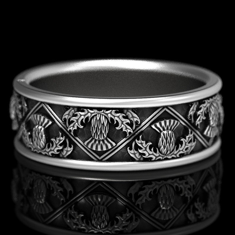 Thistle Ring 925 Sterling Silver Scottish Ring Unique Rings - Etsy