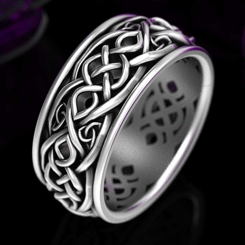 Mens Celtic Wedding Band, Sterling Silver Infinity Celtic Ring, Silver ...