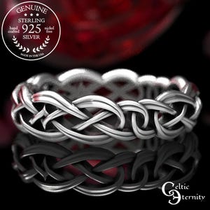 Brides Celtic Wedding Band, Sterling Celtic Infinity Ring, Elegant Celtic Ring, Unique Celtic Silver Eternity Ring for Woman, 1403