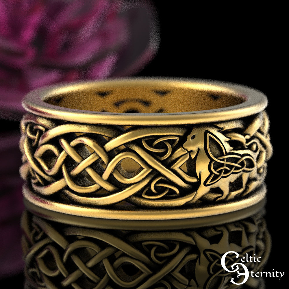 Royalty Symbolises King Wedding Band Mens Gold KING Ring