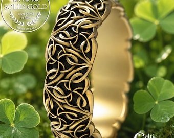 Nature Wedding Ring, Gold Wedding Ring, Platinum Wedding Band, Celtic Gold Ring, Gold Plant Ring, Leaf Ring, Nature Inspired Ring, 1444