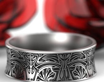 Norse Wedding Ring, Celtic Wedding Band, Viking Ring, Tribal Ring, Viking Wedding Band, Maori Ring, Nordic Ring, Mens Wedding Band, 1782