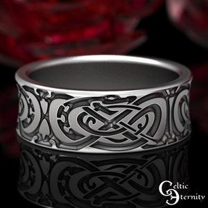 Ancient Snake Ring, Silver Ouroboros Ring, Sterling Silver Viking Ring, Mens Viking Ring, Viking Wedding Band, Jormungand Viking Ring, 1592