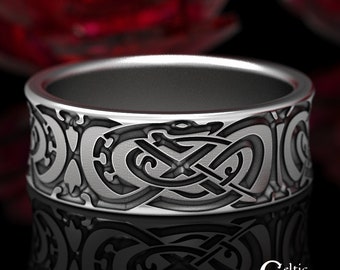 Ancient Snake Ring, Silver Ouroboros Ring, Sterling Silver Viking Ring, Mens Viking Ring, Viking Wedding Band, Jormungand Viking Ring, 1592