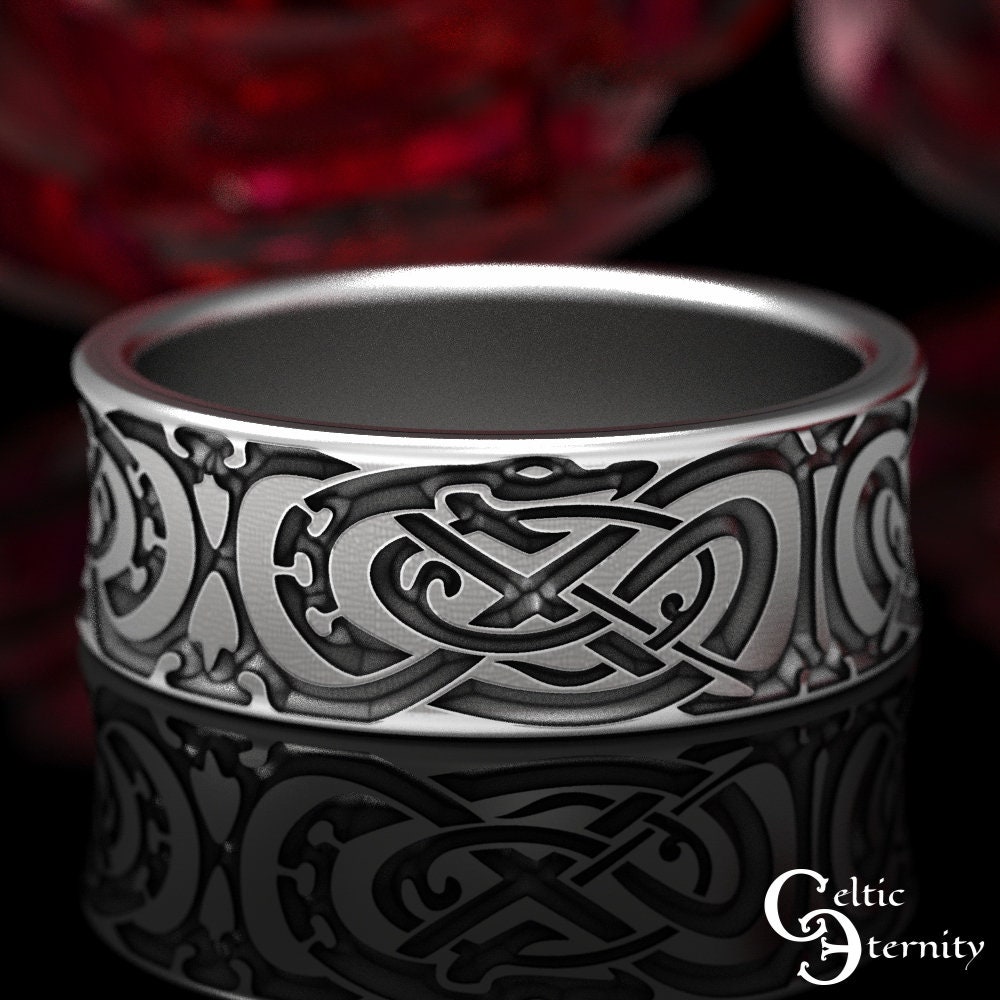 Winding Snake Sterling Silver Men's Ring - Rock & Spark