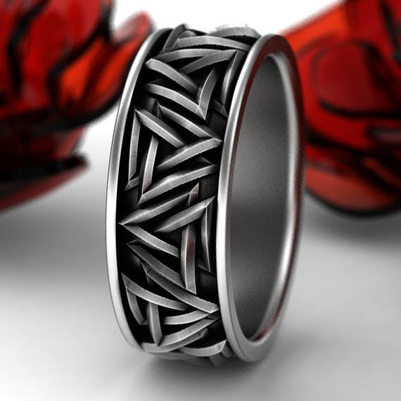 Celtic Ring Sterling Silver Band for Men Women/'s Band Viking Ring Geometric Ring Pagan Men/'s Ring Celtic Wedding Band