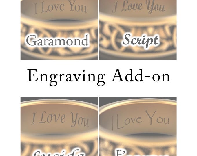 Featured listing image: Engraving Add On - SOLID WEDDING BAND (not available for cut through or gemstone designs)
