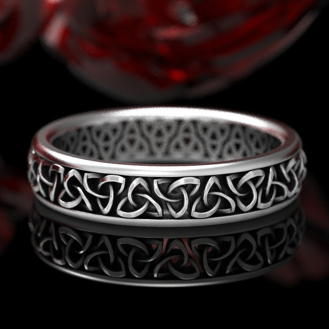 Celtic Wedding Ring Set His & Hers Matching Rings Celtic Etsy