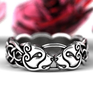 Bear Ring, Womens Celtic Bear Ring, Bear Wedding Band, Celtic Knot Ring, Celtic Animal Ring, Norse Bear Band, Irish Bear Wedding Ring 1192