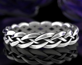 Sterling Silver Celtic Knot Ring, Thin Wedding Band, Womens Thin Ring, Thin Celtic Ring, Womans Celtic Wedding Band, Slim Carlow Band, 1195