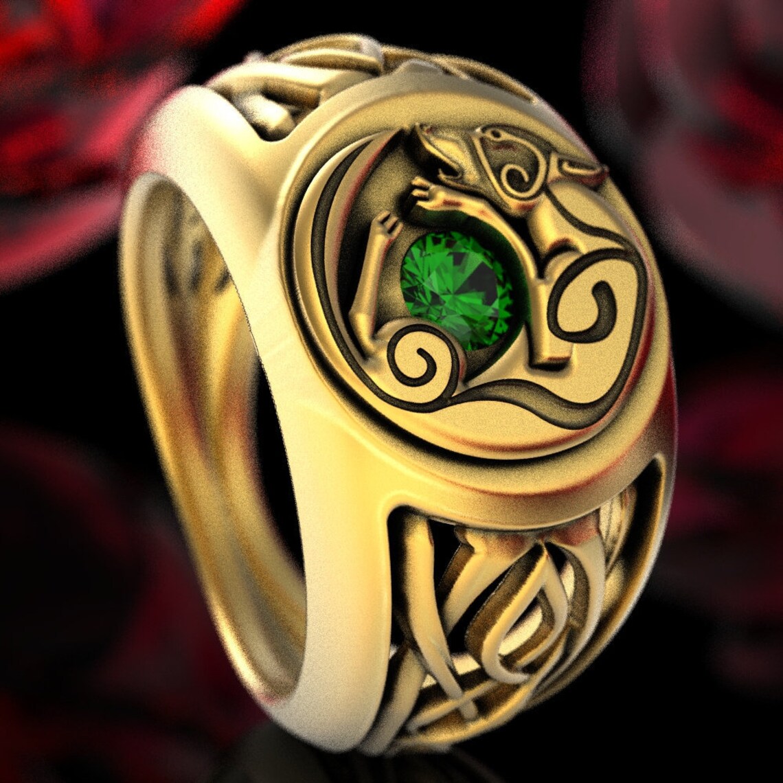 Anillo De Lobo Aullante Para Hombre, Anillos De Tótem De Lobo Retro, Anillo De Cabeza De Lobo Vikingo Nórdico, Anillos De Sello De Lobo Punk, Anillo De Amuleto Tribal, Regalo De Joyería