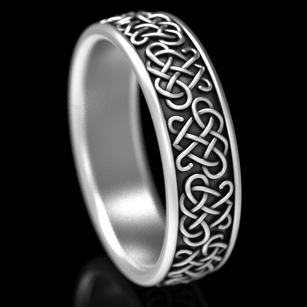 Her Celtic Heart Weave Ring Sterling Silver Heart Wedding | Etsy