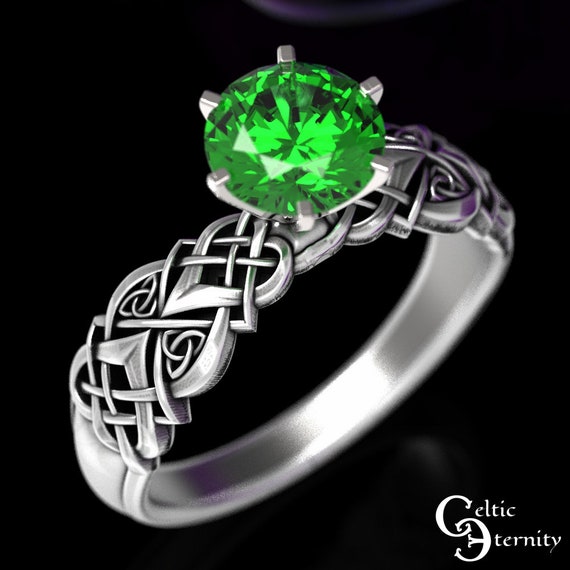 Celtic emerald engagement best sale rings