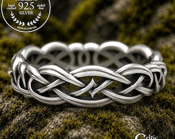 Brides Celtic Wedding Band, Sterling Celtic Infinity Ring, Elegant Celtic Ring, Unique Celtic Silver Eternity Ring for Woman, 1403