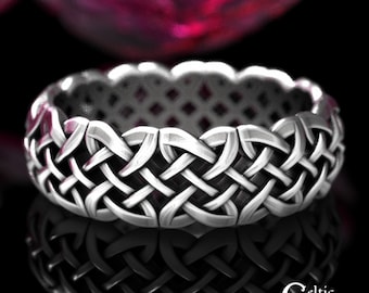 Sterling Celtic Heart Knot Ring, Sterling Heart Celtic Wedding Band, Silver Heart Celtic Ring, Silver Infinity Knot Ring, Celtic Ring, 1833