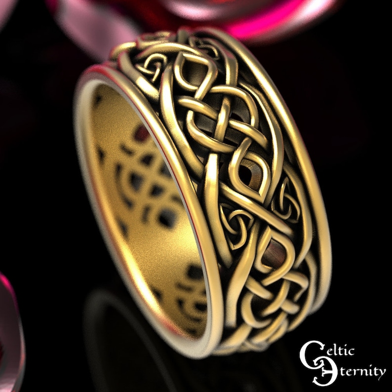 Gold Mens Infinity Ring Mens Gold Wedding Ring Mens Celtic - Etsy