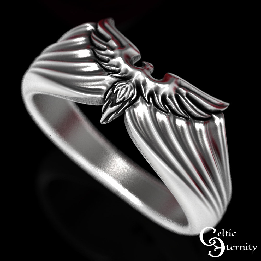 Myth Ring STERLING SILVER BLACK ONYX FREEDOM EAGLE MOTORCYCLE