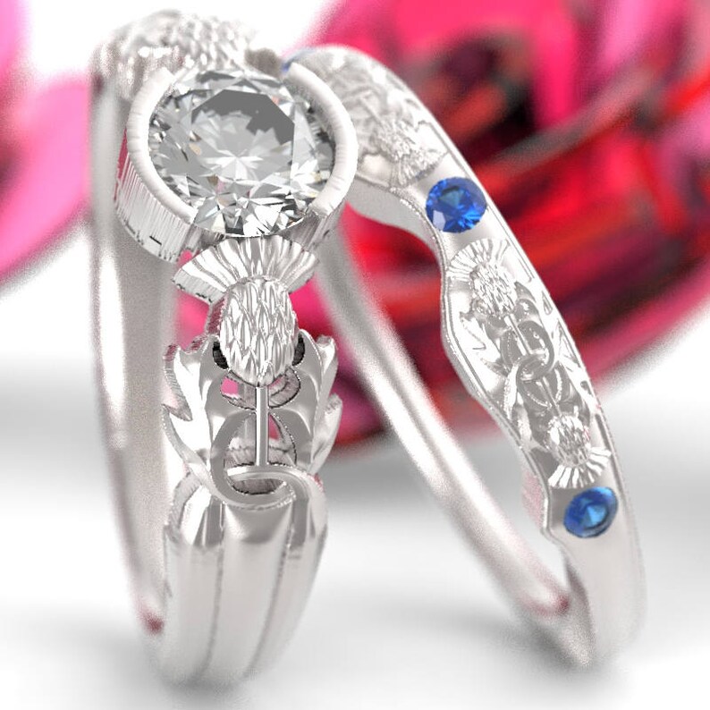 RESERVED FOR Bob Thistle Engagement Ring Set Sterling Silver Etsy