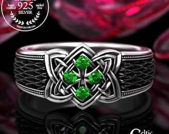 Sterling & Emerald Gothic Ring, Snakescale Statement Ring, Silver Dragon Shield Ring, Men's Graduation Ring, 2096