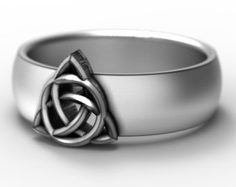 Celtic Signet Ring, Sterling Silver Trinity Knot, Trinity Knot Ring, Celtic Trinity Knot, Classical Celtic Ring, Simple Celtic Ring, 158