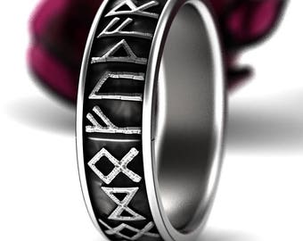 Reserved for Pam, Sterling Silver Custom Rune Ring 9112