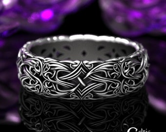 Sterling Trinity Ring, Silver Celtic Trinity Knot, Trinity Knot Wedding Ring, Sterling Trinity Wedding Band, Celtic Trinity Ring, 1808