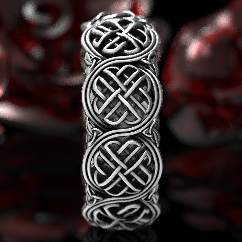 Celtic Wedding Ring With Shield Knot Celtic Protection Knot Etsy