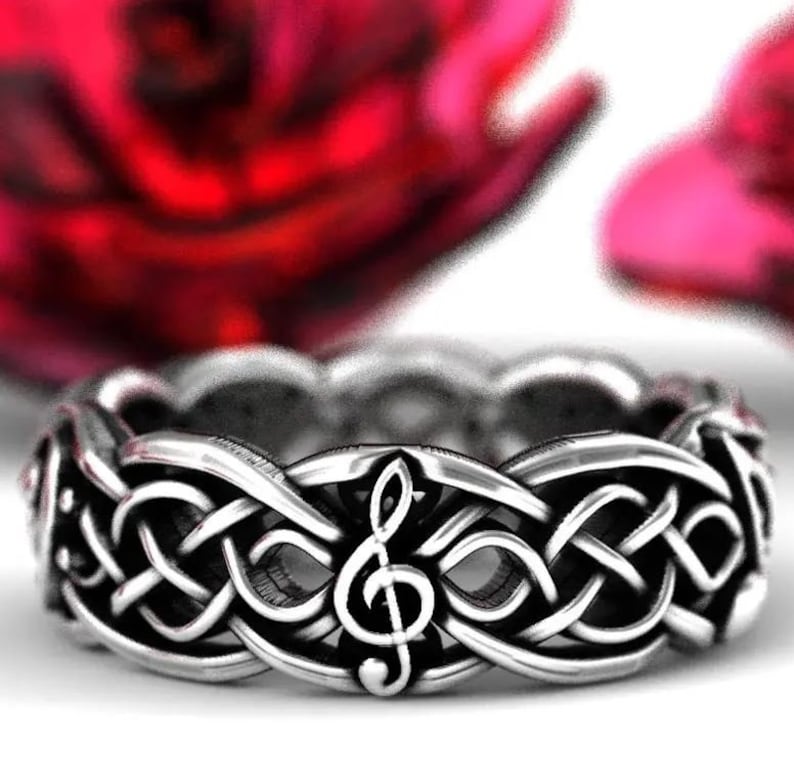 Matching Musical Ring Set, Sterling Silver Matching Music Rings ...