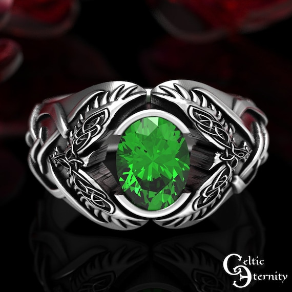 Celtic raven ring sale