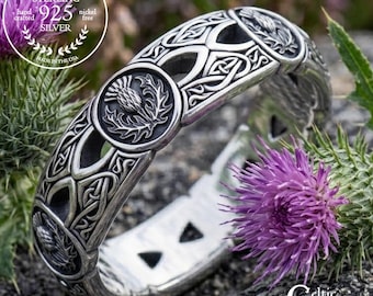 Sterling Thistle Wedding Ring, Women's Scottish Anniversary Ring, Silver Celtic Heart Ring, Classic Irish Jewelry, 4407