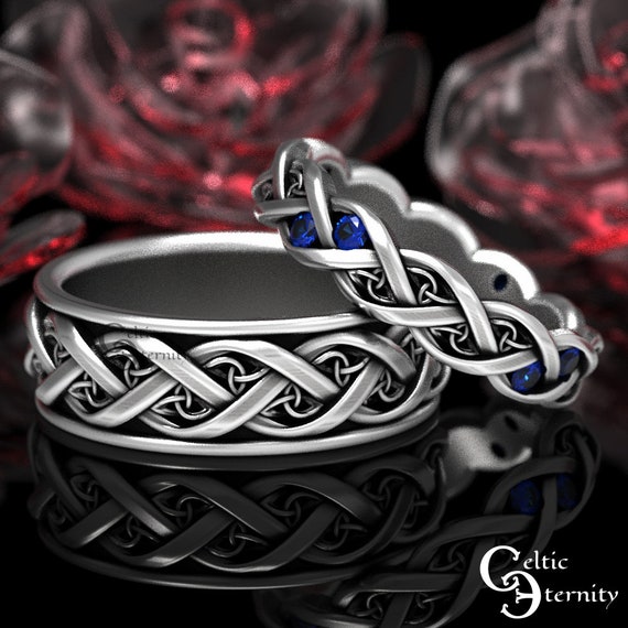 Silver celtic wedding sales bands