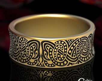Gold or Platinum Sacred Serpent Ring, Men's Serpentine Handfasting Ring, Venom Warden Wedding Band, Jormungand Ring, Gold Snake Ring, 1588