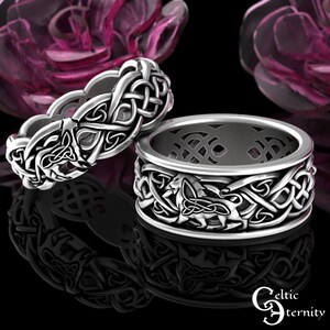 Sterling Silver Celtic Knot Ring – .925 Solid Silver Jewelry – Choose Your Color/Sizing