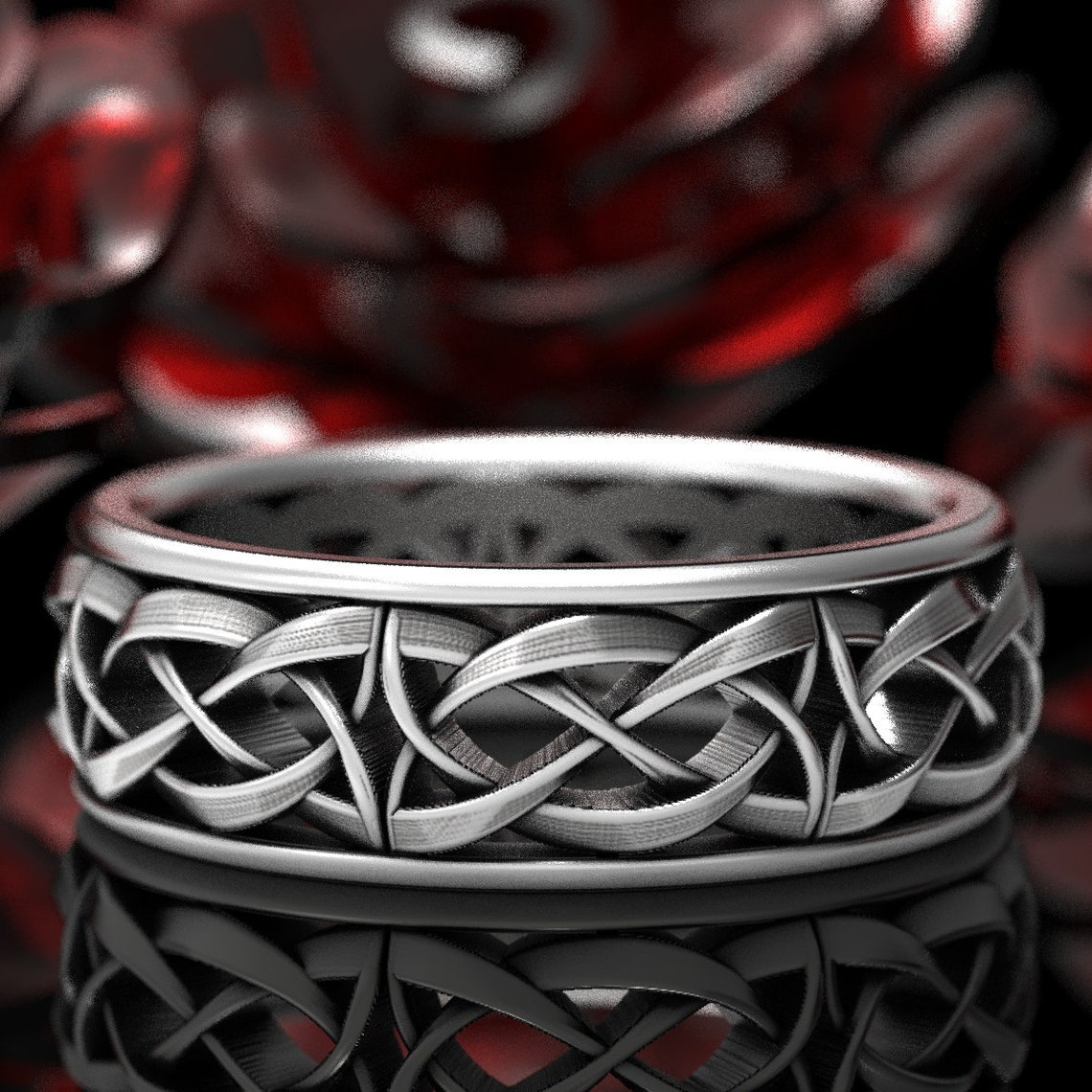 Celtic Dara Knot Ring Woven Celtic Wedding Ring Unbroken Etsy