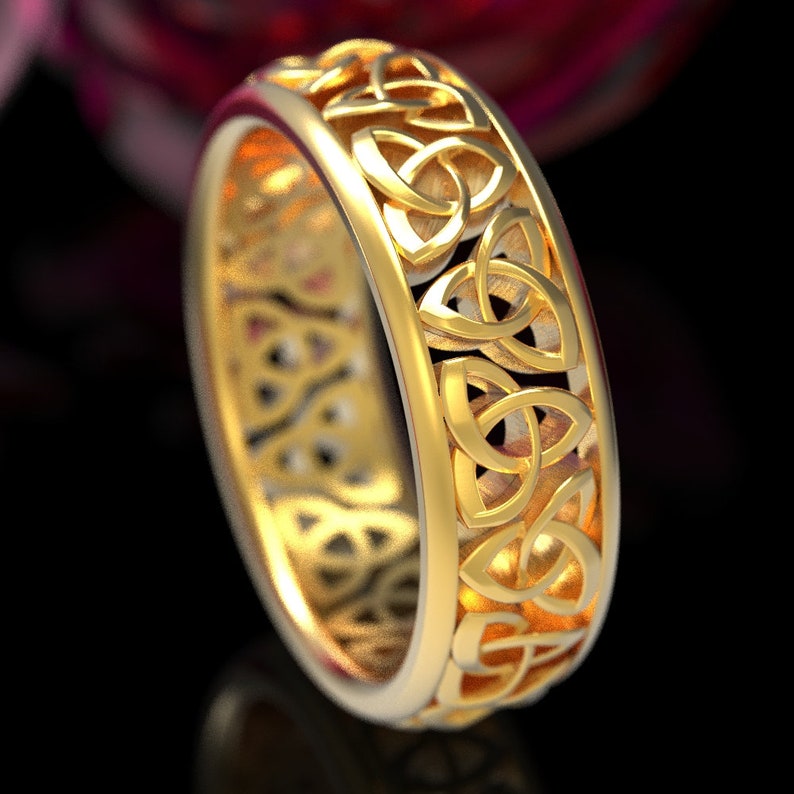 Celtic Wedding Ring Trinity Knot Wedding Ring Mens Gold - Etsy